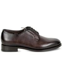 Santoni - Lace-Up Flat Derby Shoes - Lyst