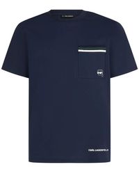 KARL LAGERFELD - Ikon Stripe Pocket T-Shirt - Lyst