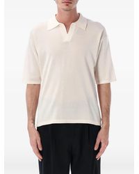 Roberto Collina - Fine-Knit V-Neck Polo Shirt - Lyst