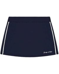 Sporty & Rich - Logo-Print Side-Stripe Skirt - Lyst