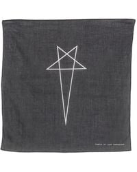 Rick Owens - Pentagram Logo-Print Scarf - Lyst