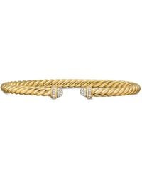 David Yurman - 18K Cablespira Flex Diamond Bangle - Lyst
