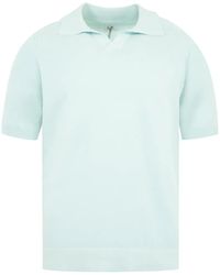 C.P. Company - Cotton-Crepe Knit Polo-Collar T-Shirt - Lyst