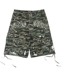Bottega Desires - Distressed Camouflage-Print Cargo Shorts - Lyst