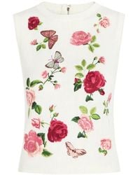 Alice + Olivia - Reva Floral-Embroidered Knitted Vest - Lyst