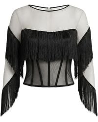 Gemy Maalouf - Tassel-Embellished Corset Top - Lyst