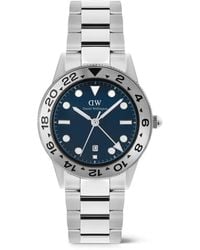Daniel Wellington - Iconic Gmt Brushed Bezel 40Mm Watch - Lyst