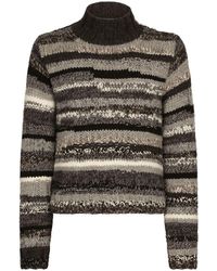 Dolce & Gabbana - Vertical-stripe Chunky-knit Jumper - Lyst