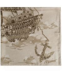 Moschino - Logo-Print Silk Scarf - Lyst