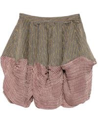 Kiko Kostadinov - Stripe-Pattern Bubble-Hem Mini Skirt - Lyst