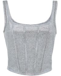 Brunello Cucinelli - Corset Jersey Cropped Top - Lyst