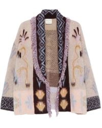 Forte Forte - Fringed Patterned Cardigan - Lyst
