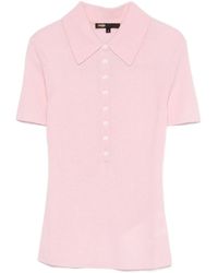 Maje - Polo Collar Ribbed Sweater - Lyst