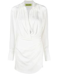 GAUGE81 - Silk Open-Neck Shirt Dress - Lyst
