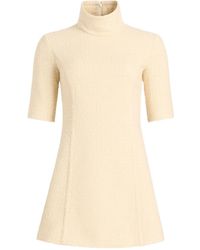 Patou - High-Neck Tweed Mini Dress - Lyst