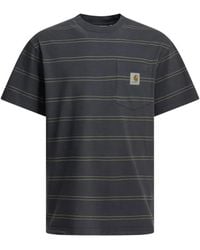 Carhartt - Striped-Print Pocket T-Shirt - Lyst