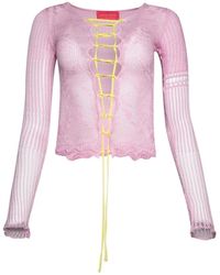Roberta Einer - Kat Lace-Up Top - Lyst