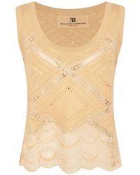 Ermanno Scervino - Lace-Trimmed Pointelle-Knit Top - Lyst