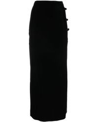 Ganni - Velvet Bow-embellished Maxi Skirt - Lyst
