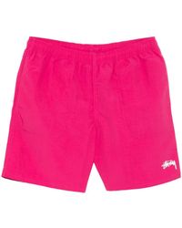 Stussy - Stock Logo Swim Shorts - Lyst