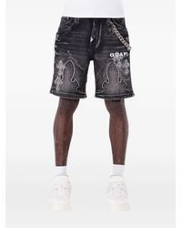 GUAPI - Rhinestone Gothic Denim Shorts - Lyst