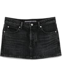 Alexander Wang - Denim Mini-Rok Met Kristallen - Lyst