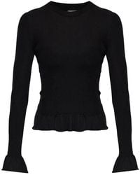 Jil Sander - Ruffled-Cuff Ribbed Sweater - Lyst