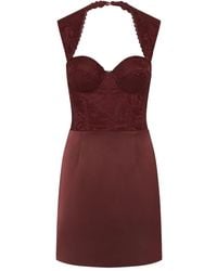 Rebecca Vallance - Avalon Lace-Bodice Mini Dress - Lyst