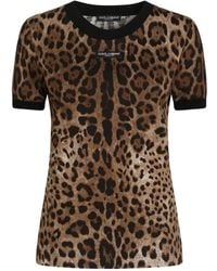 Dolce & Gabbana - Leo-Print Jersey T-Shirt - Lyst