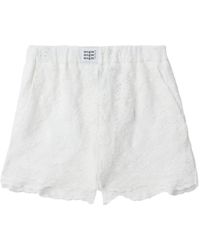 MSGM - Logo-Patch Scalloped Lace Shorts - Lyst