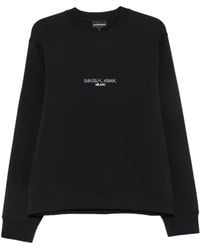 Emporio Armani - Logo-Print Cotton Sweatshirt - Lyst
