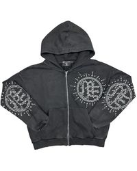Mixed Emotions - Eclipse Rhinestone-Embellished Zip-Up Cotton Hoodie - Lyst