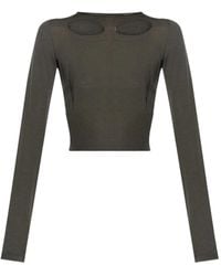 Rick Owens - Top A Maniche Lunghe Con Inserti - Lyst