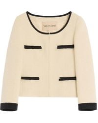 Valentino Garavani - Bow-Detail Tweed Jacket - Lyst