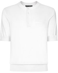 Dolce & Gabbana - Logo-Embroidered Silk Knitted Top - Lyst