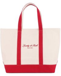 Sporty & Rich - Medium Signature Ny Logo-Print Tote Bag - Lyst