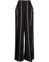 Temperley London Striped Wide-leg Pants - Black