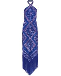 ‎Taller Marmo - Nina Midi-Jurk Met Geometrische Franje - Lyst