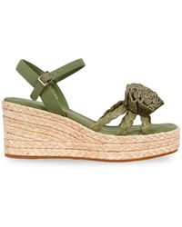Palomitas By Paloma Barcelo' - Galena Flower-Braided Wedge Sandals - Lyst