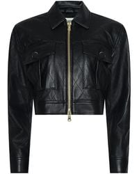 L'Agence - Micah Oversized Leather Jacket - Lyst