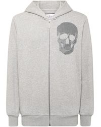 Philipp Plein - Zip-Up Skull-Embellished Hoodie - Lyst