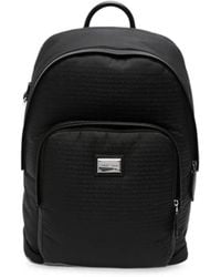 Emporio Armani - Logo-Plaque Zip-Fastening Backpack - Lyst