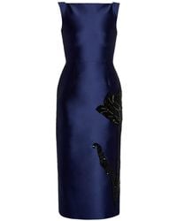 Erdem - Mikado Boat-Neck Midi Dress - Lyst