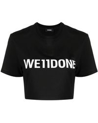 we11done - Logo-print Jersey Cropped T-shirt - Lyst