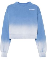Sporty & Rich - Logo-Embroidered Cropped Sweatshirt - Lyst