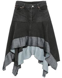 Sacai - Denim Midi Skirt - Lyst
