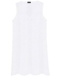 Neera - V-Neck Textured Mini Dress - Lyst