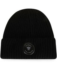 C.P. Company - Lens-Detail Ribbed-Knit Beanie Hat - Lyst