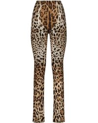 Dolce & Gabbana - KIM DOLCE&GABBANA Schlaghose mit Leoparden-Print - Lyst