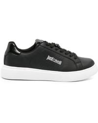 Just Cavalli - Tiger Head-Logo Leather Sneakers - Lyst